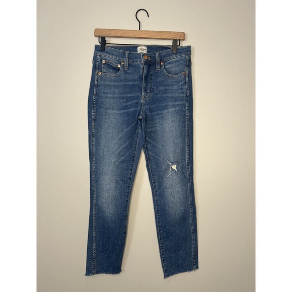 J Crew Women's 9" Vintage Straight Mid Rise Denim Jeans SZ 27 #AV708 - Picture 2 of 5